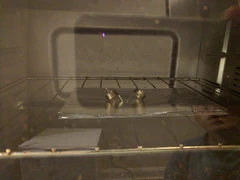 The springs I wound in the toaster oven getting tempered